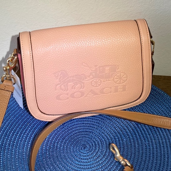 Coach Bags Sale Coach Leather Saddle Bag In Colorblock Faded Blush